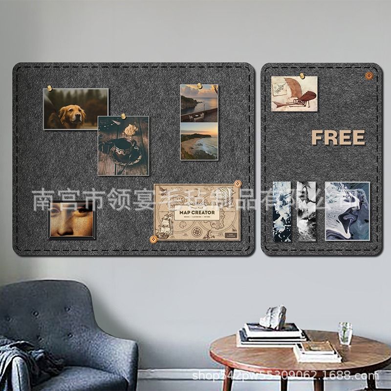 Photo Wall Message Board Combination Punch-free Kindergarten Felt Wall Stickers Display Board Cork Board Background Wall Stickers Self-adhesive