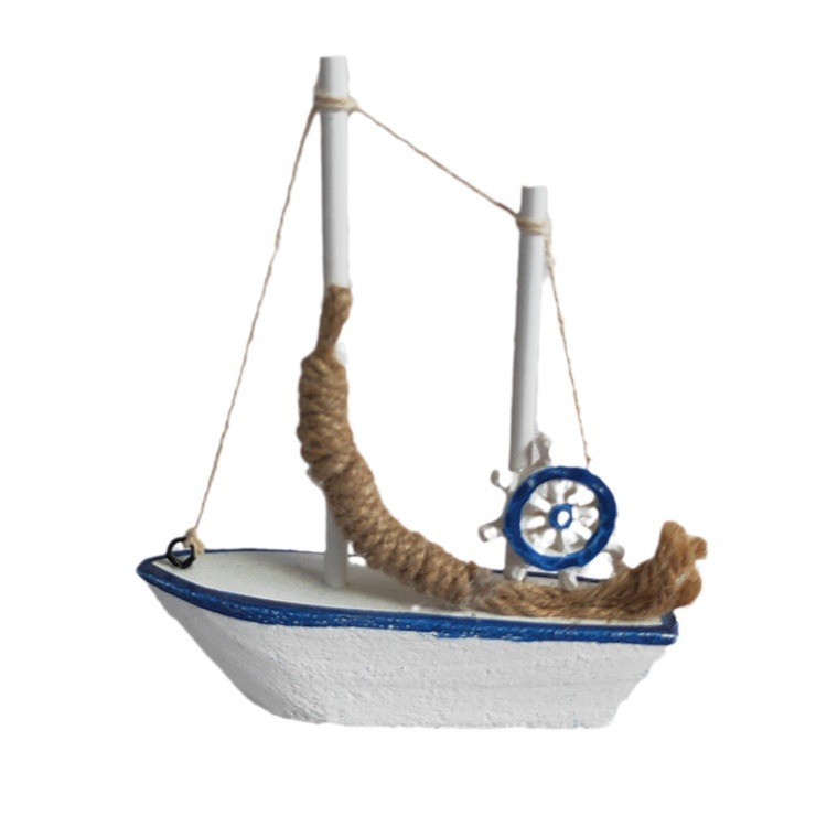Mediterranean style 14cm boat sailboat model handmade creative home decoration ornaments