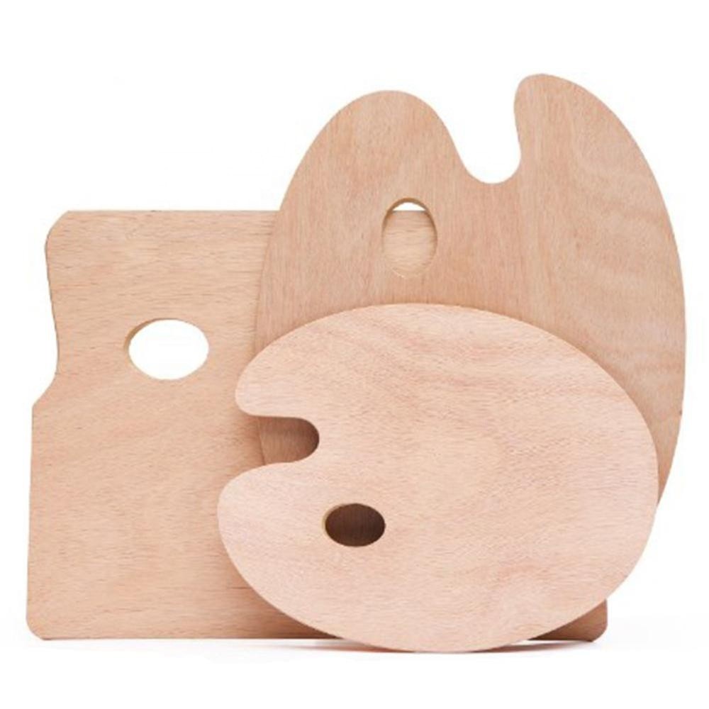 Square Wooden Palette Oval Palette Fine Arts Special Gouache Color Seal Oil Palette