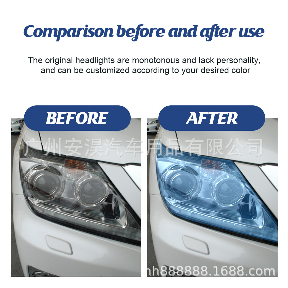 0.6* 100m Car Headlight Color Changing Film Pvc Transparent Blue Taillight Fog Light Color Changing Film Headlight Protective Film