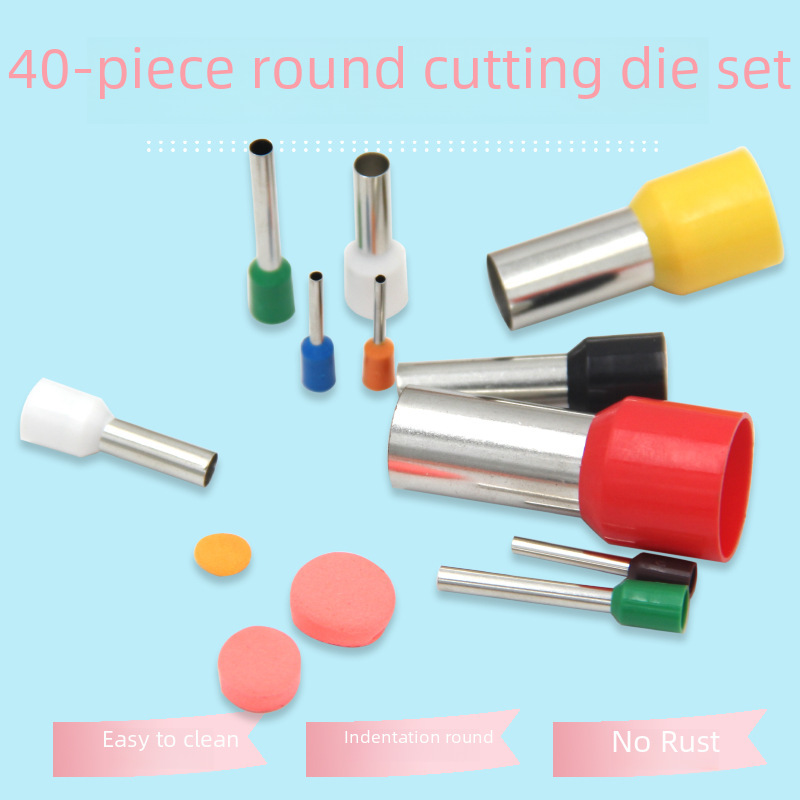 Mini Metal Cutting Mold Round 40 Piece Set Mold Clay Soft Ceramic Clothes Headwear Decoration Round Cutting Tool