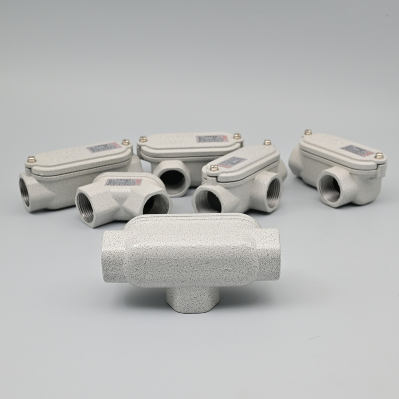 Explosion-Proof Threading Box Aluminum Alloy Square Threading Box Dn20 Three-Way Four-Way Bhc Explosion-Proof Threading Box Elbow