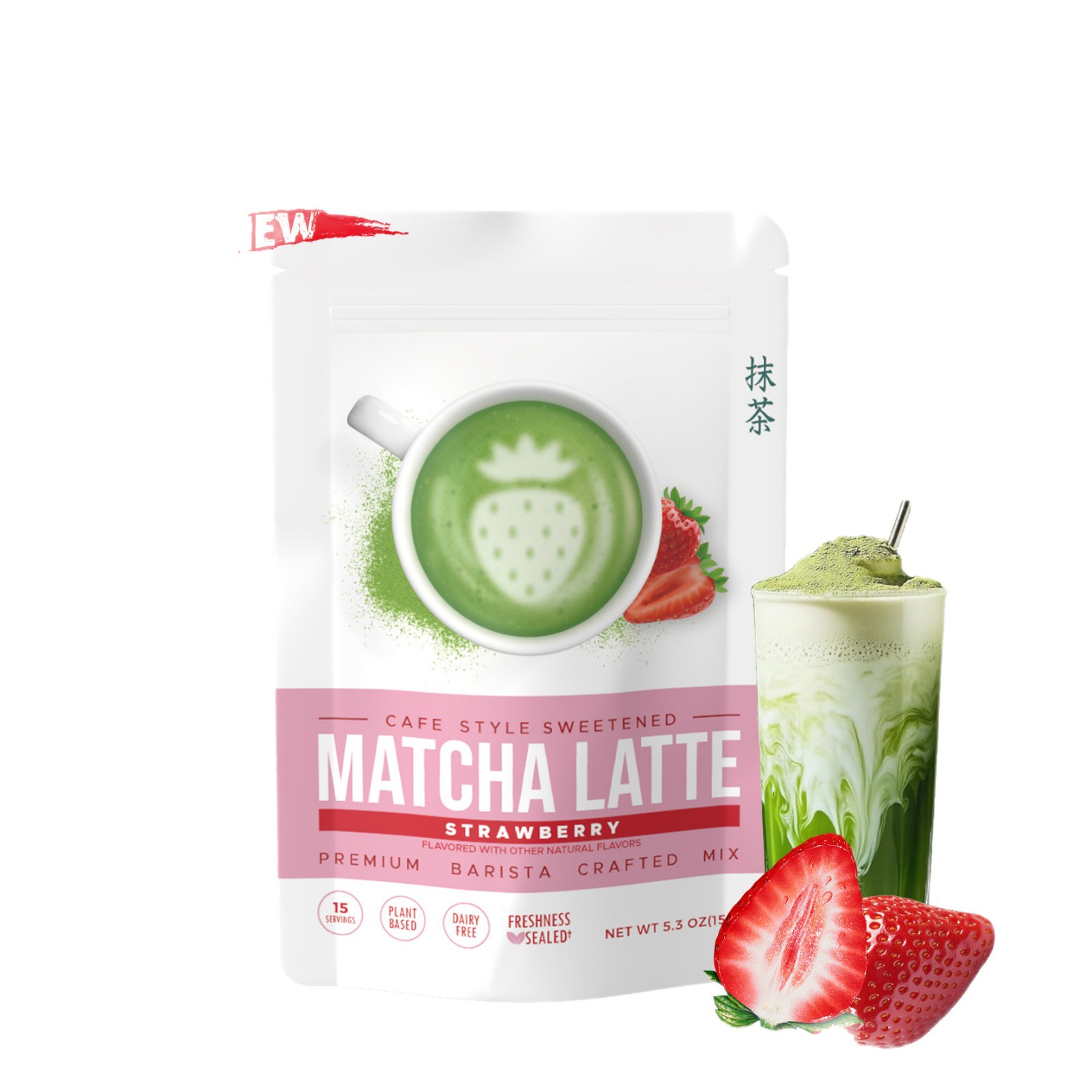 Kindergarten Africa and Middle East Hot-Selling Flavor Matcha Latte Powder Matcha Latte Powder Cross-Border Spot Wholesale