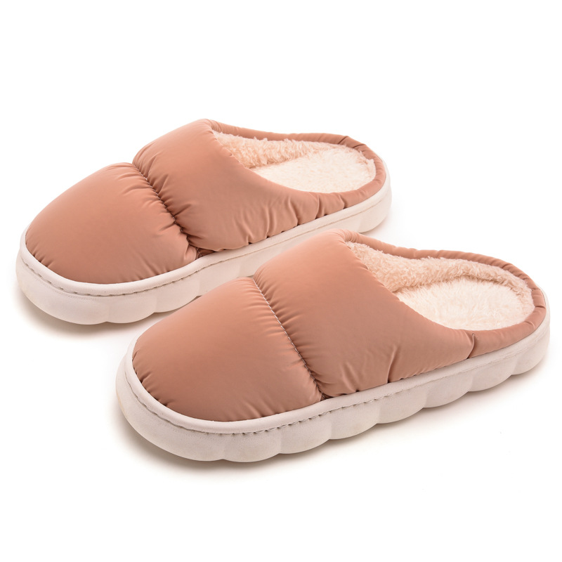 2025 New Cotton Slippers Autumn and Winter Men and Women Couples Indoor Thick-Soled Non-Slip Home Warm Plush Export Slippers