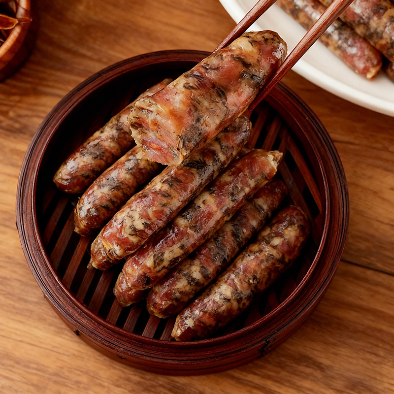 Jinhua Dried Plum Sausage Wholesale Handmade Fresh Pork Sausage Air-Dried Sausage Claypot Rice Jiangnan Specialty
