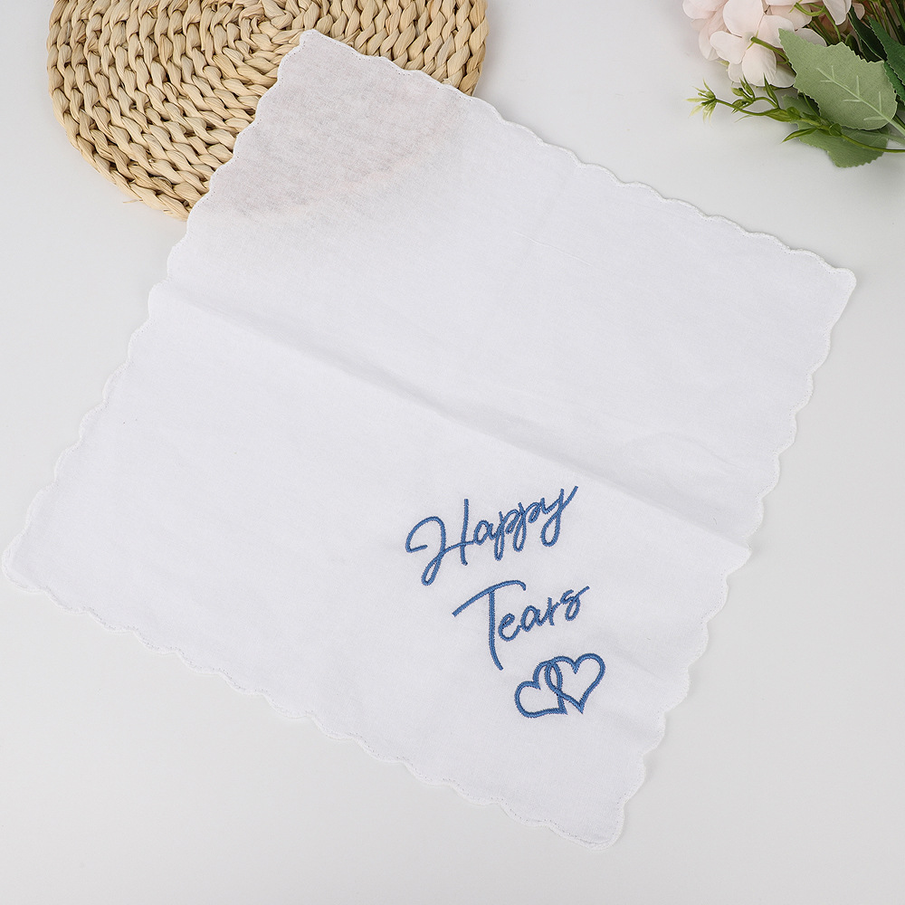 Amazon TEMU new 30*30cm high density embroidery wedding handkerchief handkerchief small square towel