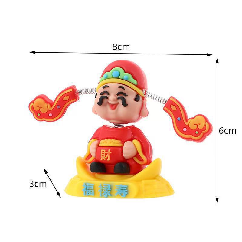 Factory Direct Sale Bobblehead God of Wealth Car Ornament Cute New Model Cartoon Fortune Car Dashboard Decoration