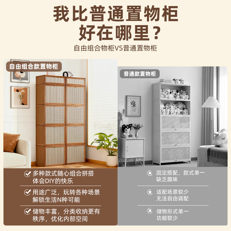 Multi-Layer Storage Cabinet Floor-Standing Combination Storage Cabinet Storage Rack Living Room Bedroom Study Multi-Functional Storage Box
