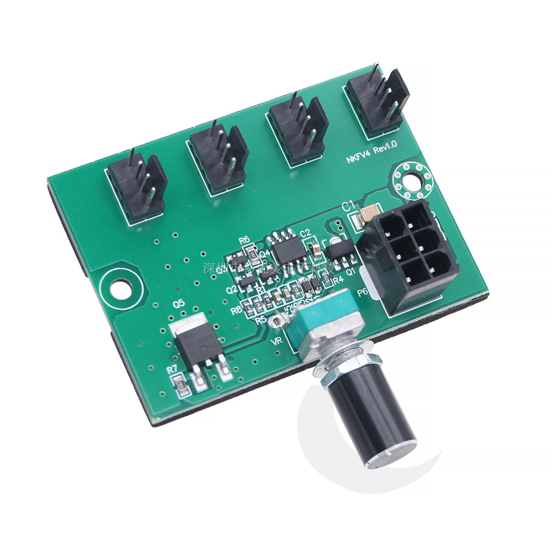 4 Fan Hub desktop FAN4-way controller 3PIN4PIN multi-port speed control expansion card 6p power supply