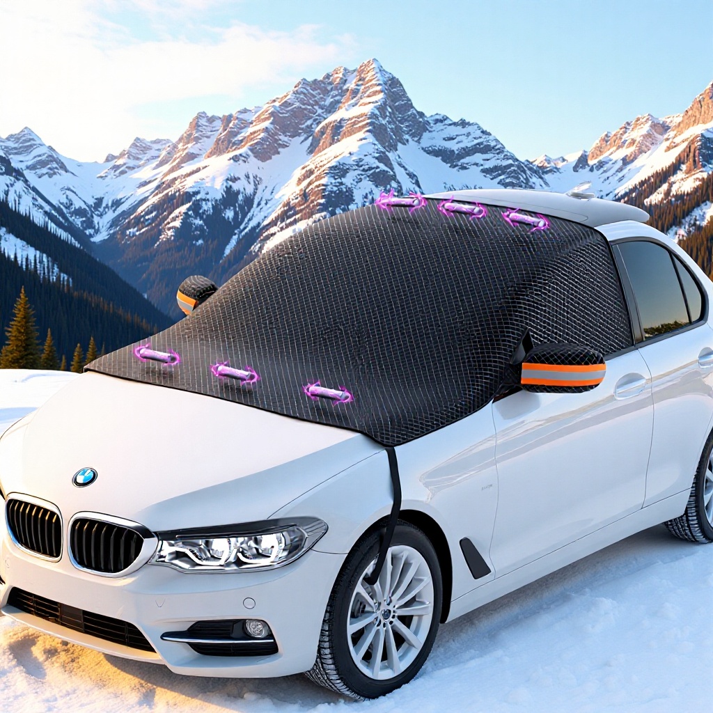 Накрытие для автомобиля от снега, солнцезащитный экран для лобового стекла, утолщенный магнитный тип, полукрытие от снега и мороза, чехол для окон автомобиля
