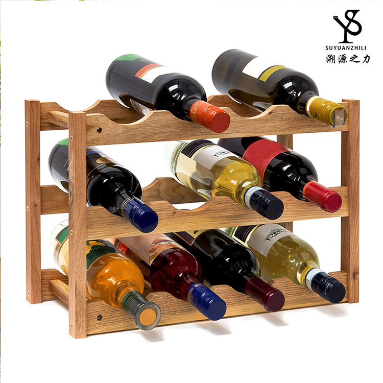 Wine Rack Scandinavian Style Home Restaurant Storage Wine Bottle Display Rack Ornaments Solid Wood Wine Rack Wine Cabinet