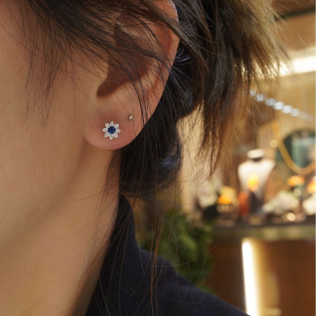 Серьги из платины Pt900 с рубинами и цветными камнями, простые и модные, легкие в сочетании