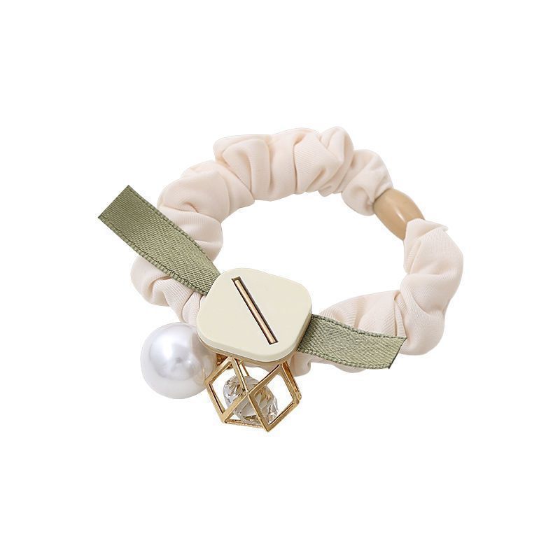 Korean Dongdaemun Pearl High-End Hair Tie Retro Simple Rhinestone Hair Band Internet Celebrity Women's Hair Tie for Bun