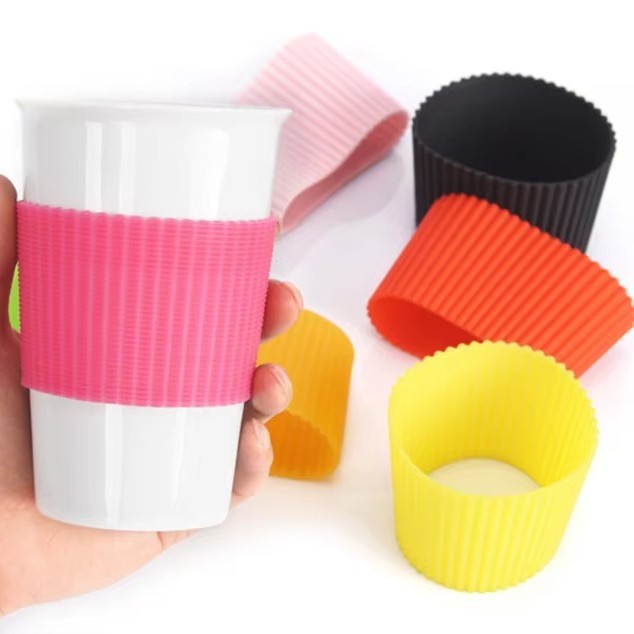 Manufacturer Customized Anti-Slip Insulated Silicone Cup Sleeve 12oz Cup Promotional Gift Silicone Cup Sleeve