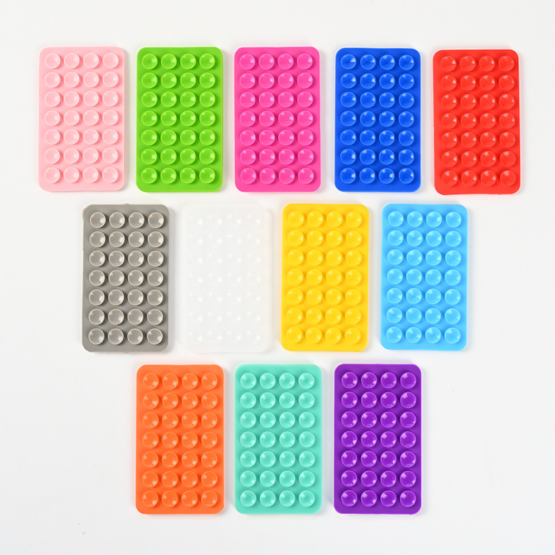 Cross-Border Popular Mobile Phone Silicone Suction Cup 28 Square Double-Sided Suction Cups Mobile Phone Leather Case Silicone Suction Cup Holder