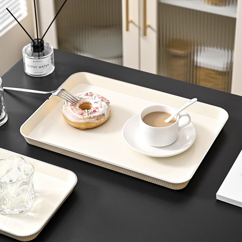 Tea tray tray rectangular plastic household living room tea cup water Cup plate fruit dessert storage tray light luxury style