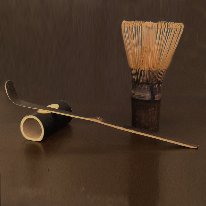 Bamboo Tea Scoop, Bamboo Tea Whisk Set, White Bamboo Tea Whisk Set, Purple Bamboo Tea Set
