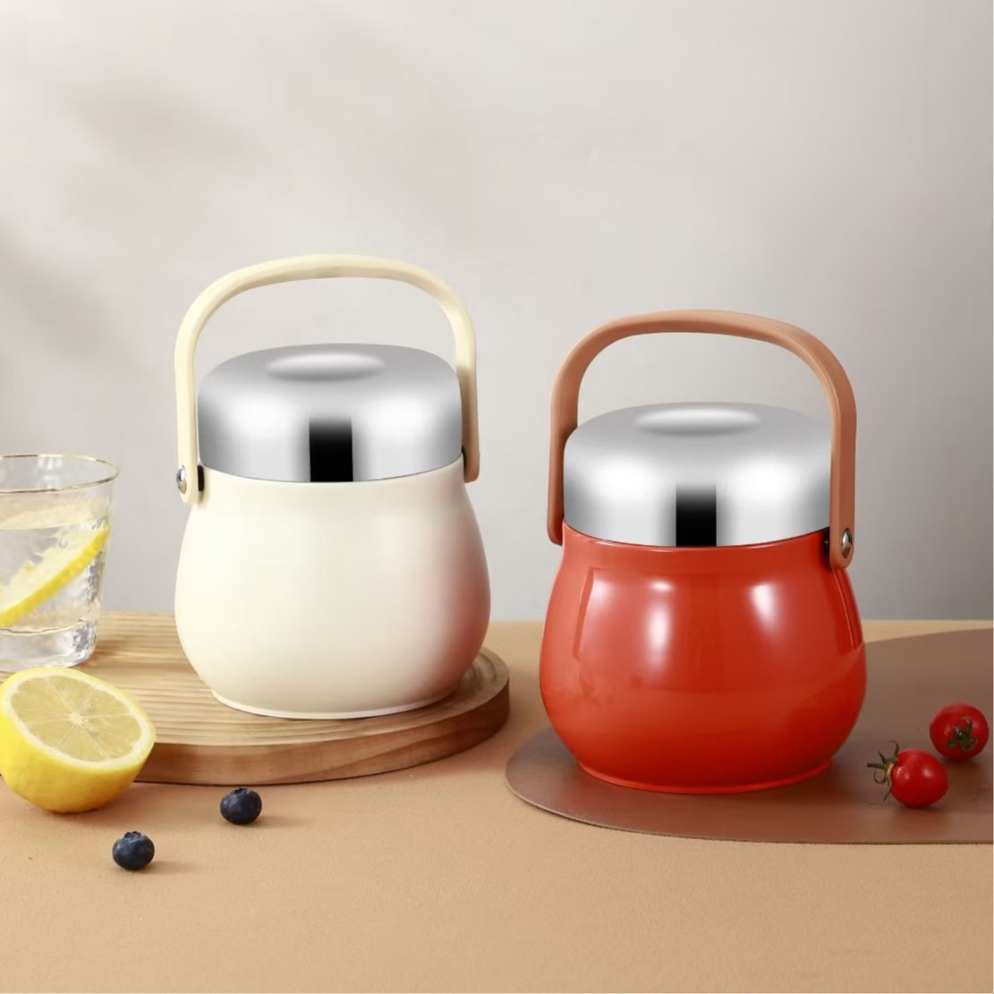 Cute Thermal Lunch Pot with Rice, Suitable for Home and Office Use, Portable Stainless Steel Insulated Lunch Box for Students