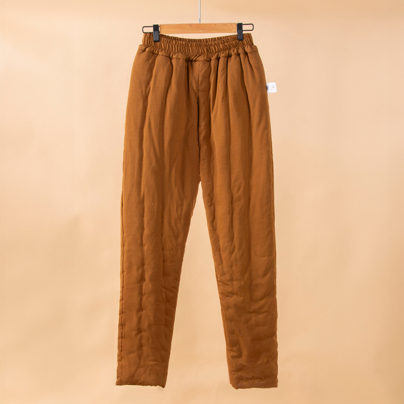 Men's Winter High-Waisted Warm Pure Handmade Cotton Thickened Warm Cotton Pants Home Pants