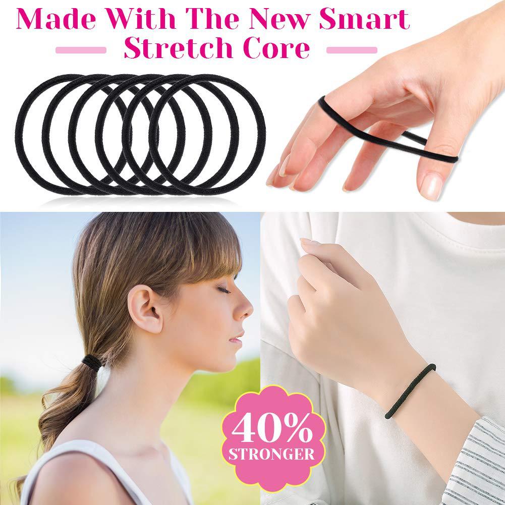3mm seamless black high elastic rubber band does not hurt hair tie hair seamless hair ring diy accessories headdress hair rope