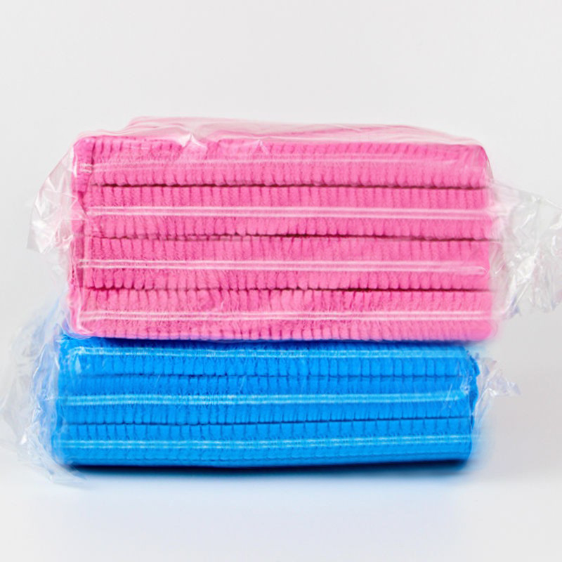 Disposable non-woven cap dust-proof and hair-proof mushroom cap food factory workshop headgear net strip hat wholesale