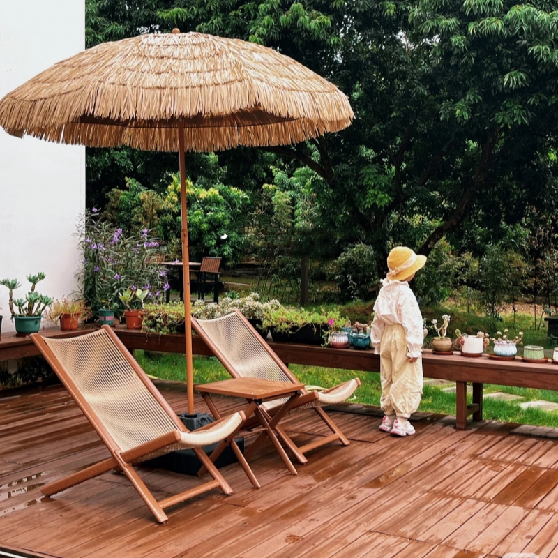 Outdoor Garden Leisure Lounge Chair Balcony Small Table and Chairs Nordic Style Courtyard Rattan One Table Two Chairs Open-Air Lazy Lounge Chair