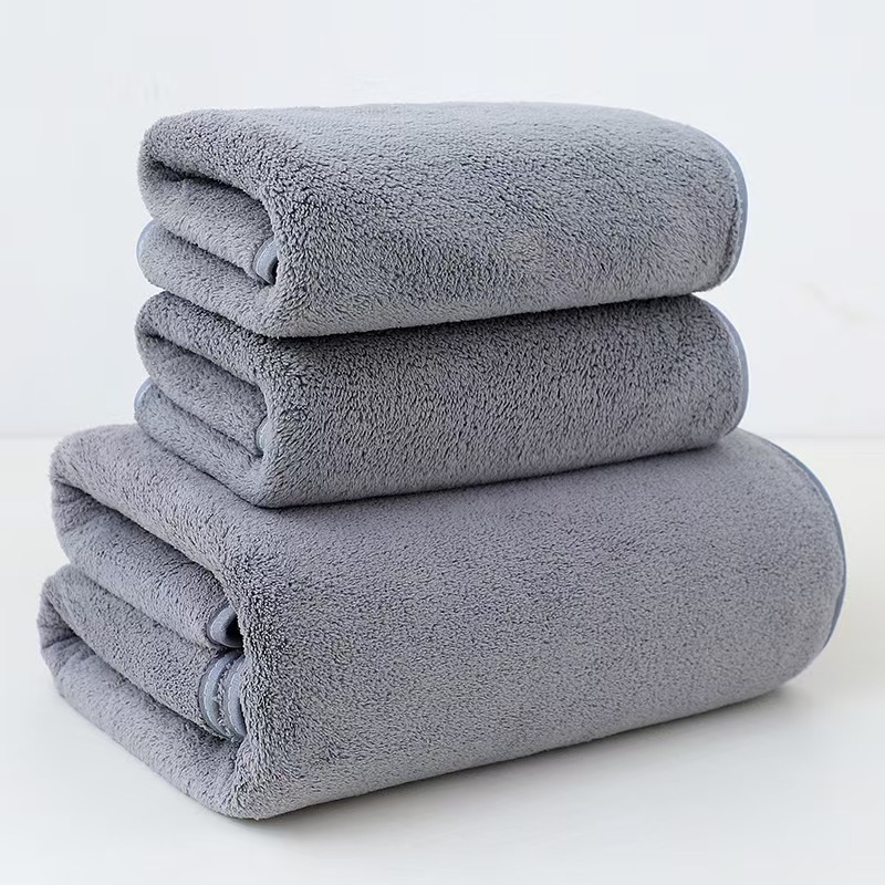 Thickened coral fleece towel bath towel suit soft absorbent beach towel household face towel bath towel wholesale