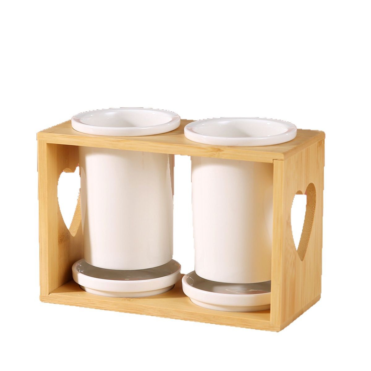 Kitchen supplies chopsticks tube pure white double tube draining chopsticks cage household tableware chopsticks holder can be printed logo