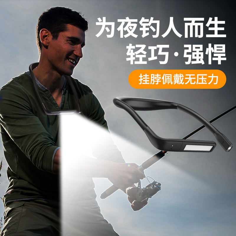Fishing Lamp for Night Fishing, Led Rechargeable Outdoor Camping Special Adjustable Cycling Light Flashlight, Cross-Border Hot Item