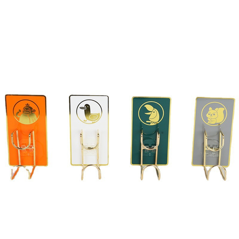 Wash Rack Wall Hanging Punch-Free Sticking Hook Kitchen Bathroom Storage Rack Hook Strong Load-Bearing Sticker Cartoon Wash Rack