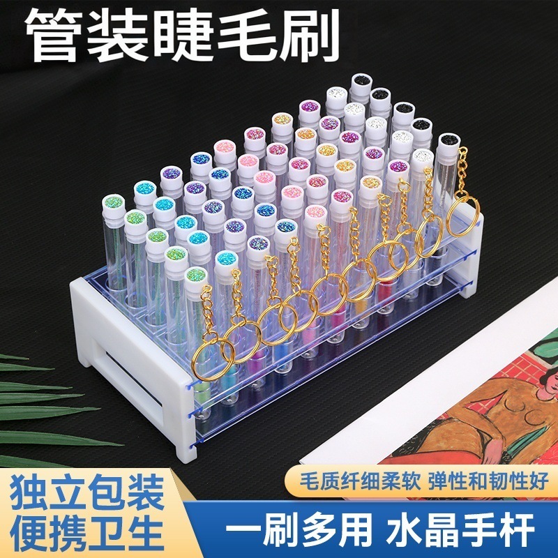 Трубочка для ресниц с кристаллической ручкой, расческа для ресниц, прозрачная упаковка, спиральная одноразовая щетка для ресниц