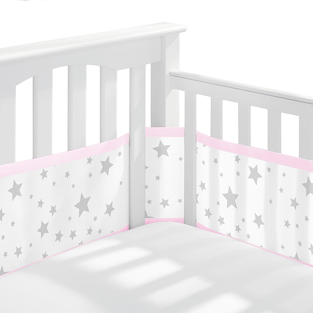 The same crib circumference four seasons 3D breathable anti-collision newborn guardrail removable and washable baby mesh bed fence