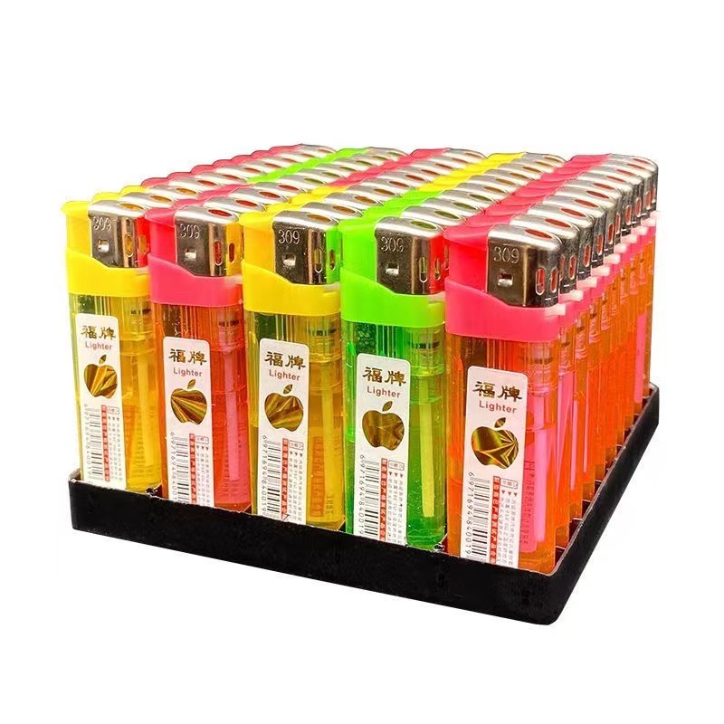 [Wide version large] ordinary transparent open flame lighter convenience store classic one-yuan machine store purchase disposable