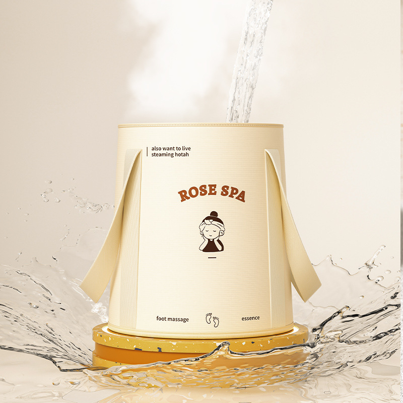 Foldable Foot Bucket Height-raised Foot Washing Basin Household Portable High Temperature Insulation Foot Washing Bucket for Dormitory