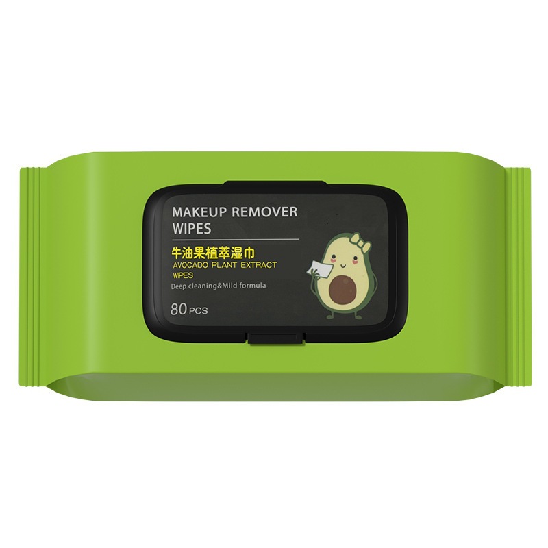 Avocado Makeup Remover Wipes, Disposable Facial Cleansing Wipes, Gentle and Non-Irritating, Pregnant Women Can Use Makeup Remover Wipes