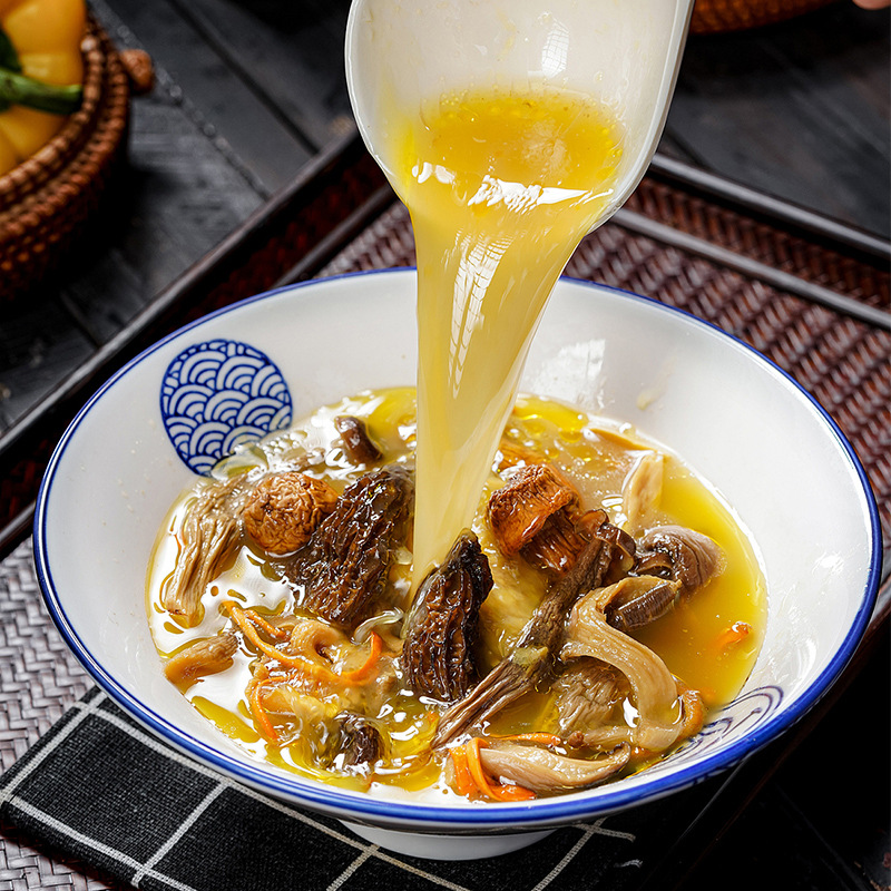 Mushroom Soup Packs with Morel Mushrooms, Deer Antler Mushrooms, and Bamboo Fungus, Dried Mushrooms, Agricultural Products, Yunnan Colorful Mushroom Soup Packs for Soup Making, Wholesale