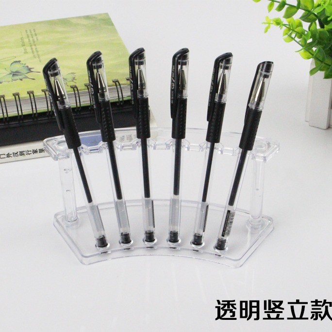 Transparent Plastic Pen Holder Eyeliner Eyebrow Pencil Makeup Display Stand Ballpoint Pen Stationery Fan Display Stand Manufacturer Wholesale