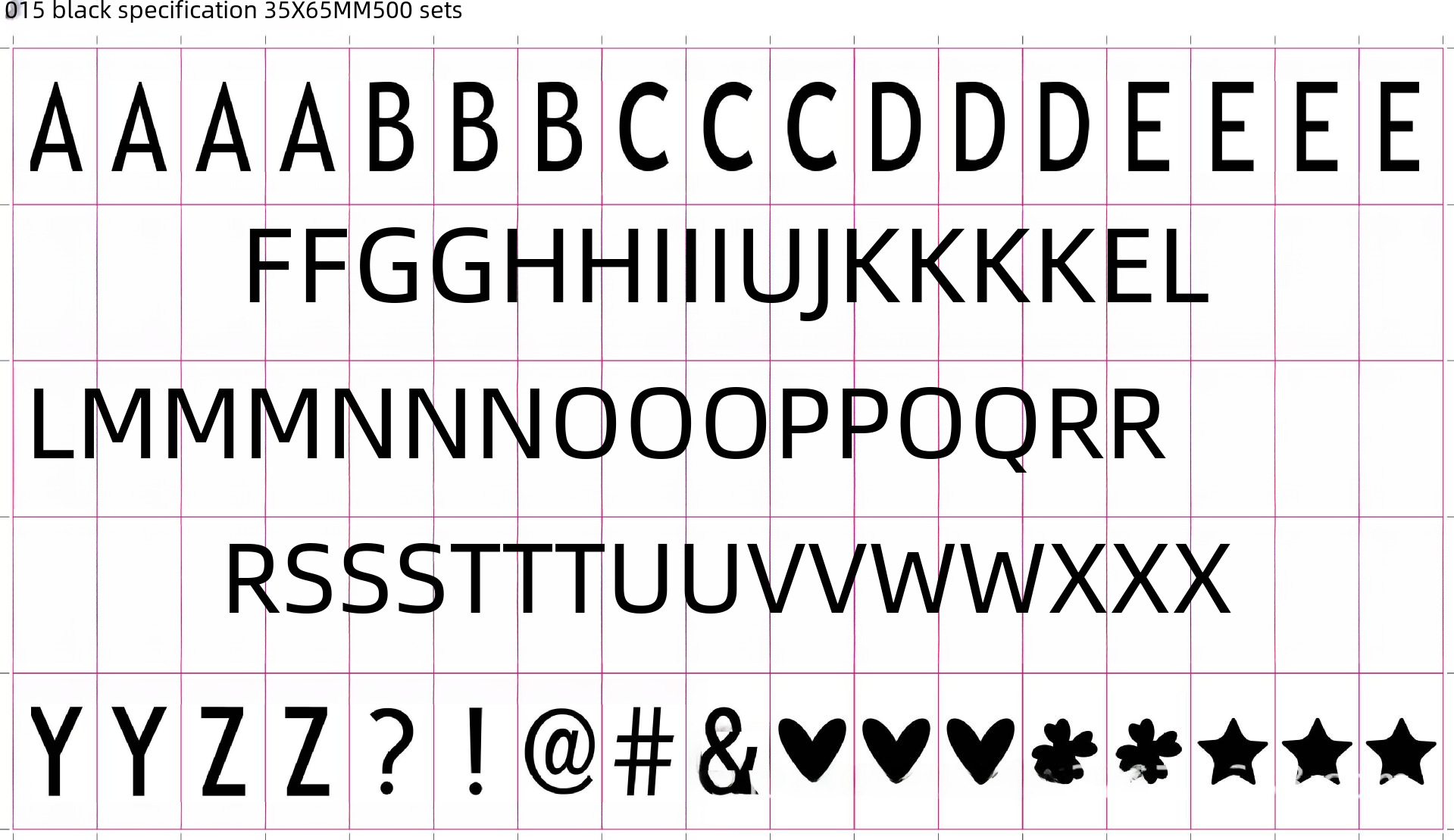 Letter Light Box Letter Card Character Expression Black Color Card Full Series