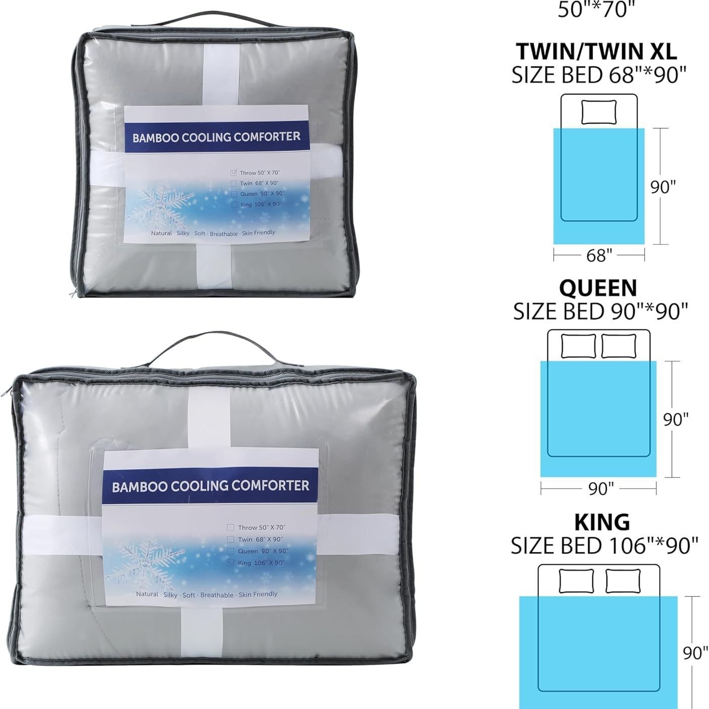 Cross-Border Amazon Bamboo Fiber Cooling Quilt Summer Cooling Quilt Bamboo Cooling Comforter