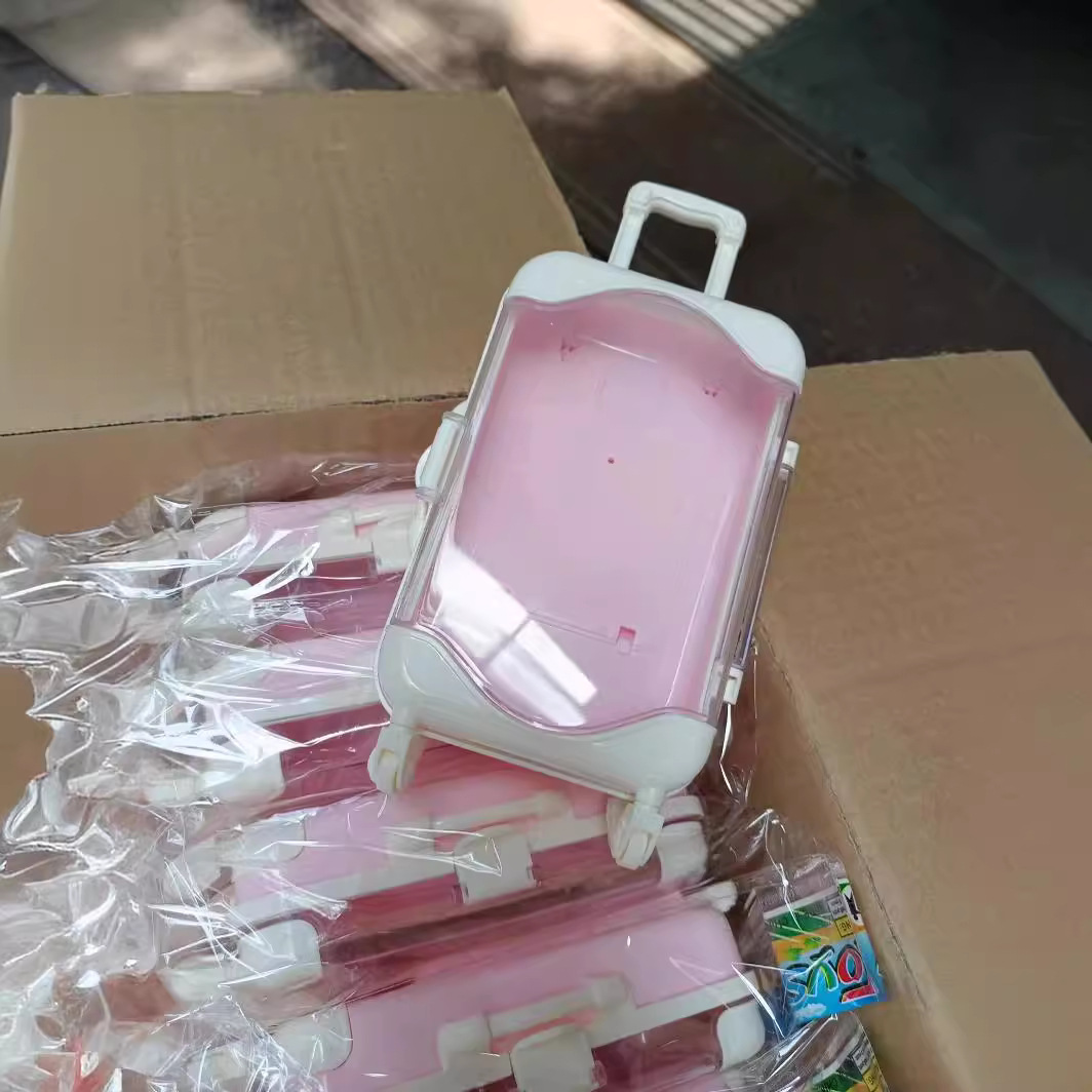 Simulation Mini Trolley Suitcase Toy Children's Educational Play House Universal Wheel Storage Box Wholesale Factory Direct Supply