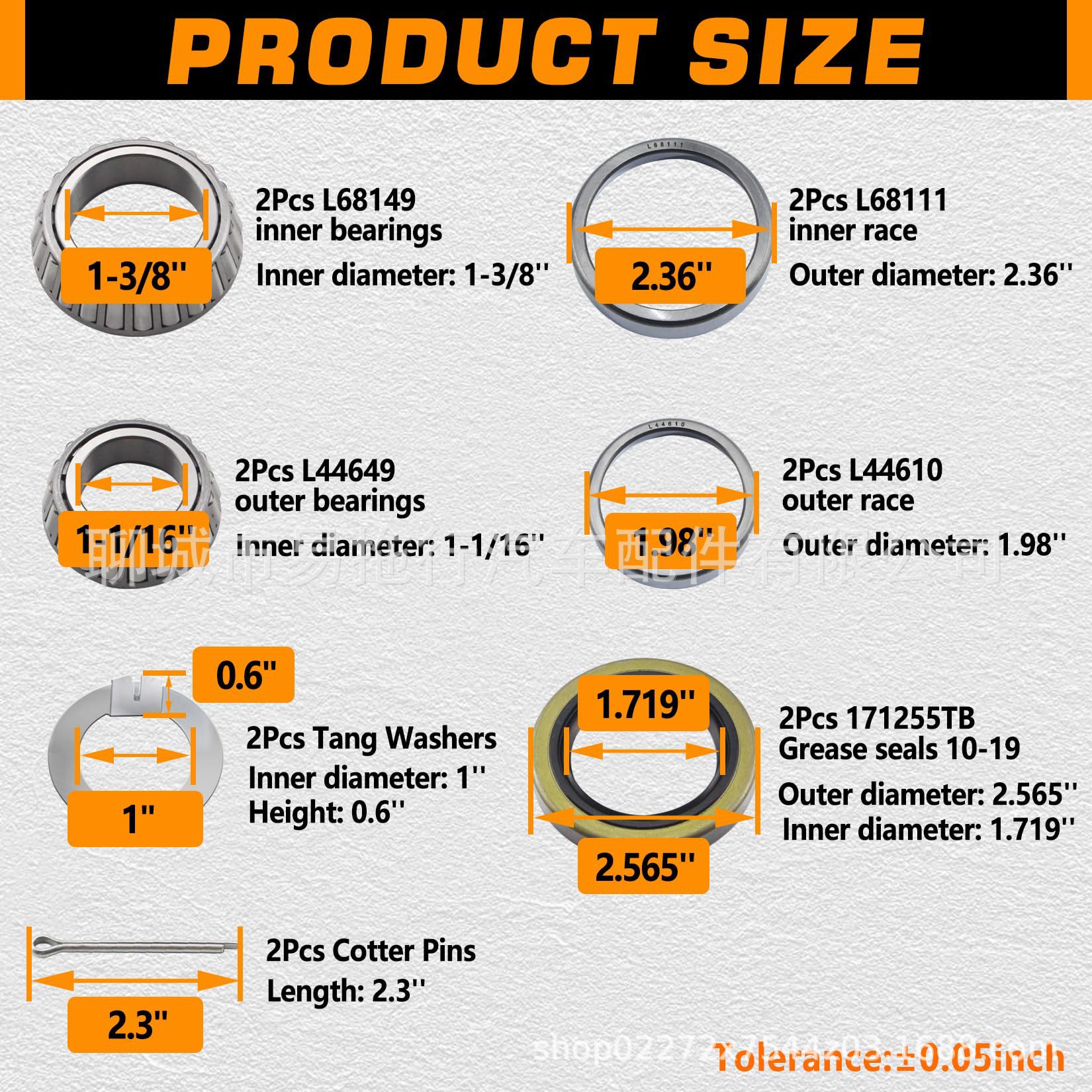 L68149 L44649 trailer axle hub bearing kit is equipped with D-type spindle Tang washer 171255TB oil