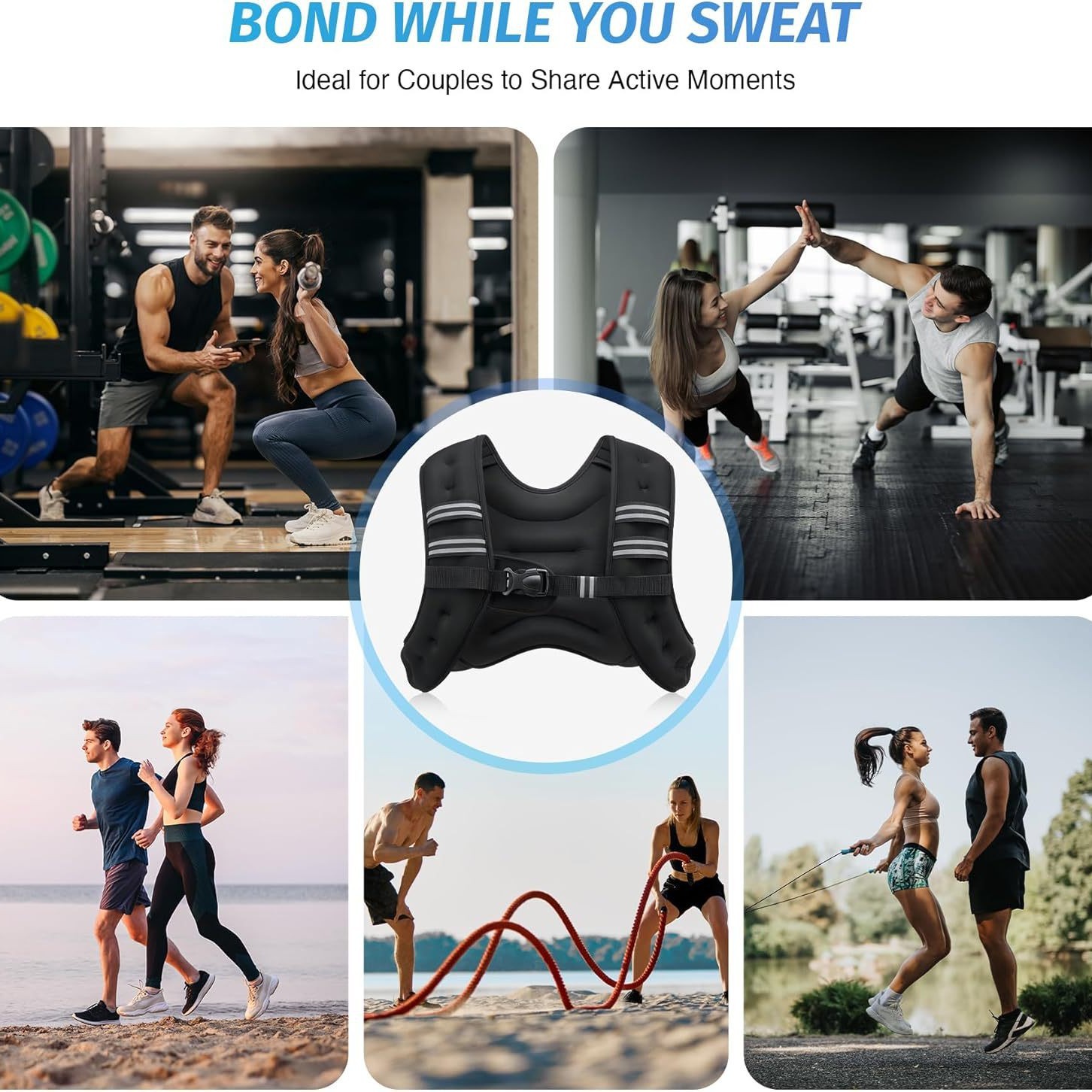 Amazon's Popular Customized Diving Material Fitness Reflective Weight-Bearing Vest Sports Running Vest Adjustable Weight-Bearing Clothing