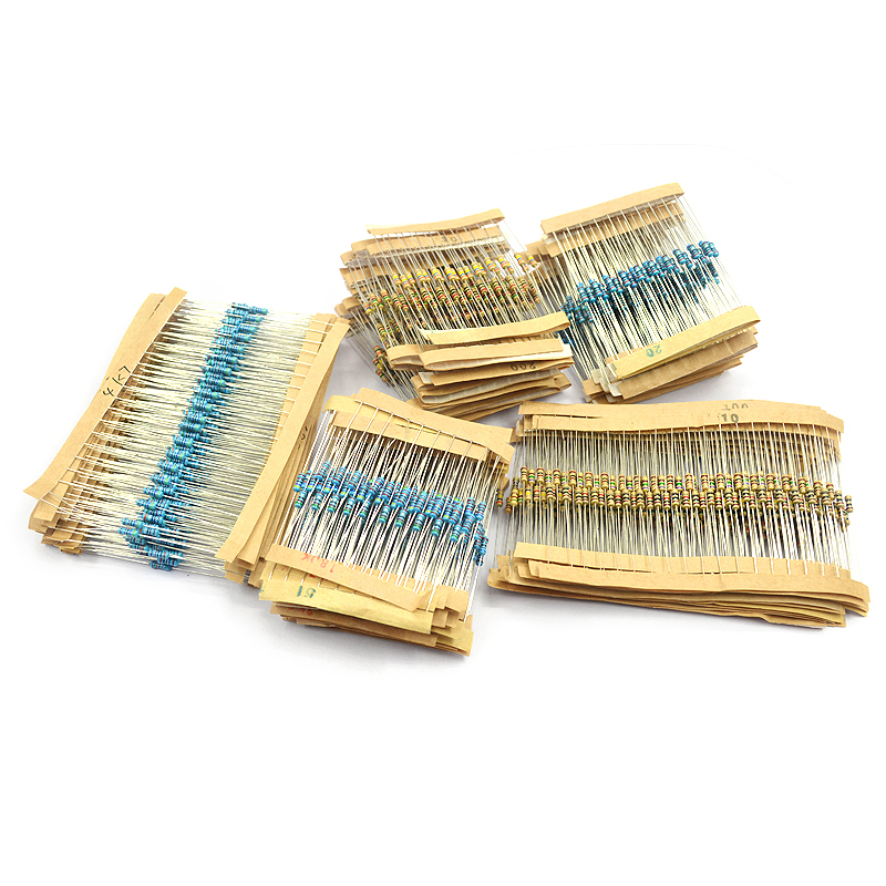 3Yv54Tf11/4W Металлический пленочный резистор Упаковка углеродного пленки 41 Смешанные 30/37/43 Обычно используемые 1% Цветное кольцо цифры