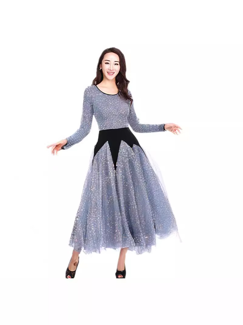 New Modern Dance Dress dress Large Swing Dress Long Sleeve Performance Dress Ballroom Dance Performance Dress Modern Dance
