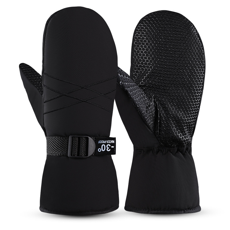 Factory outdoor ski gloves warm non-slip lengthened wrist waterproof windproof gloves electric car motorcycle thickened