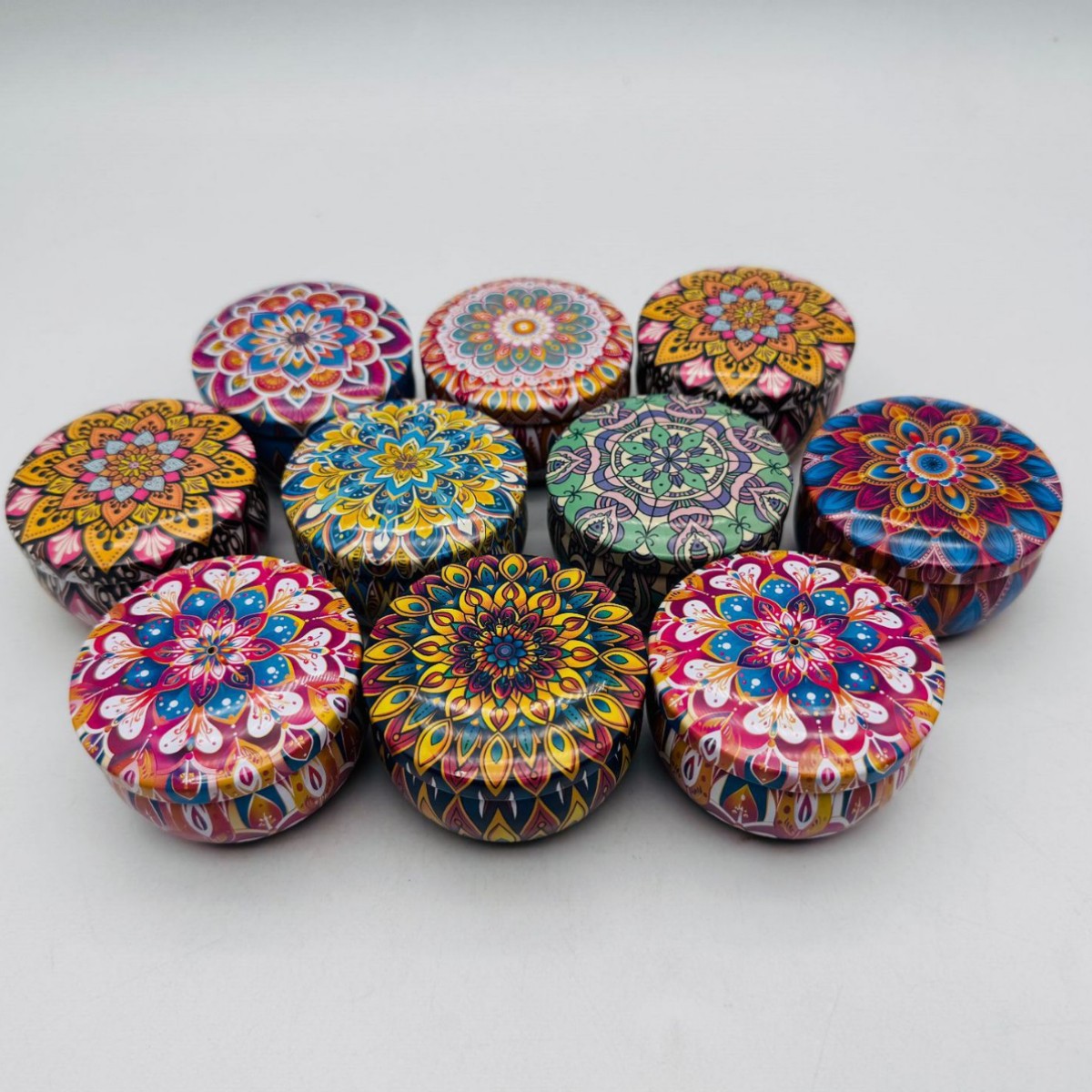 В наличии, ретро жестяная банка 2.2oz, этнический стиль, мандала, банка для ароматической свечи