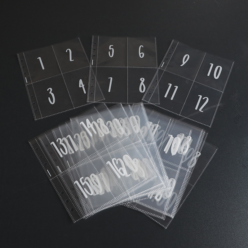 One-Square Grids, Two-Square Grids, Four-Square Grids, Nine-Square Grids Card Album, Inner Page, Photo Album, Money Saving Book, Challenge Book, Digital Inner Page