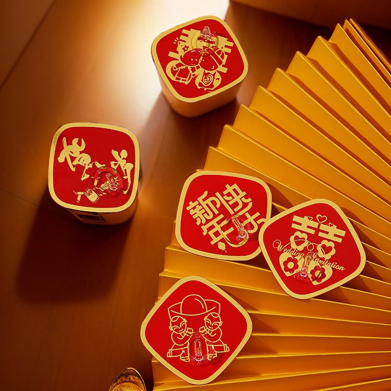 No-Drill Multifunctional New Year Blessing Character Hook, Acrylic Wedding Celebration Home Festive Red Adhesive Hook, Year of the Horse Hook