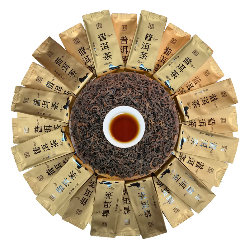 Оптовая продажа вареного чая Пуэр, маленькая упаковка 8г, портативный независимый пакетированный чай из Юннани для самостоятельного употребления, вареный чай Пуэр, рассыпной чай