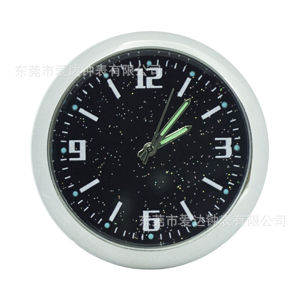 Luminous Watch 40mm Car Decoration Clock Car Clock Creative Quartz Watch Ornaments Small Round Watch Bracket